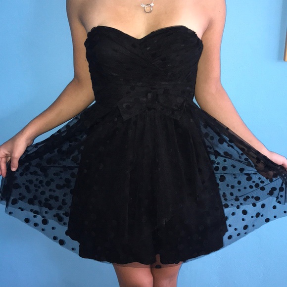 dELiA*s Dresses & Skirts - Black cocktail polka dots dress
